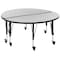 Flash Furniture Round 47.5 W, 48 L, 25 H, Chrome, Laminate, Particleboard, Steel, Grey XU-GRP-A48-HCIRC-GY-T-P-CAS-GG - alternate 2